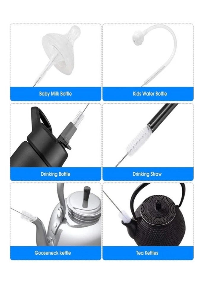 13 Piece Straw Cleaner Brush Set, Long Cleaning Brush for Straws on Tumbler, Water Bottle, Sippy Cup, and Pipes, Tubes - Image 3